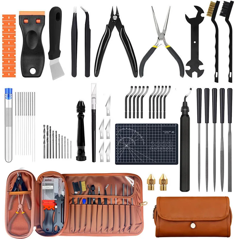 66pcs 3D Printer Tool Kit Full Set for FDM And SLA Printers Nozzle Cleaner Scraper Tweezers Tools for Maintenance