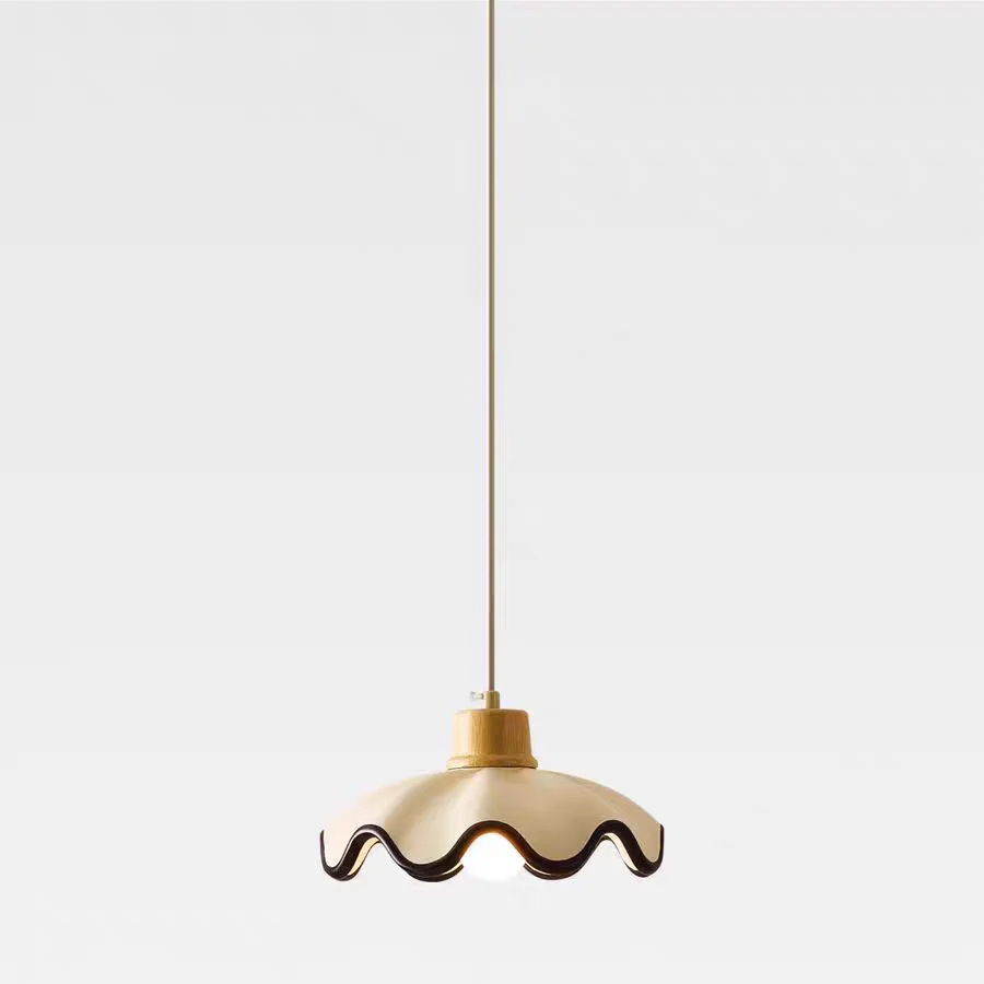 New Lovely Simple Wood Pendant Light Resin Green Colorful Fresh E27 Chandelier For Living room Table Bedside