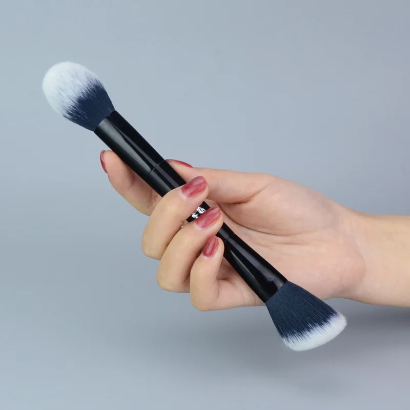 Pinceaux de maquillage à double extrémité, brosse de réparation du visage, brosse de contour pour crème liquide, poudre, outils cosmétiques de beauté du visage