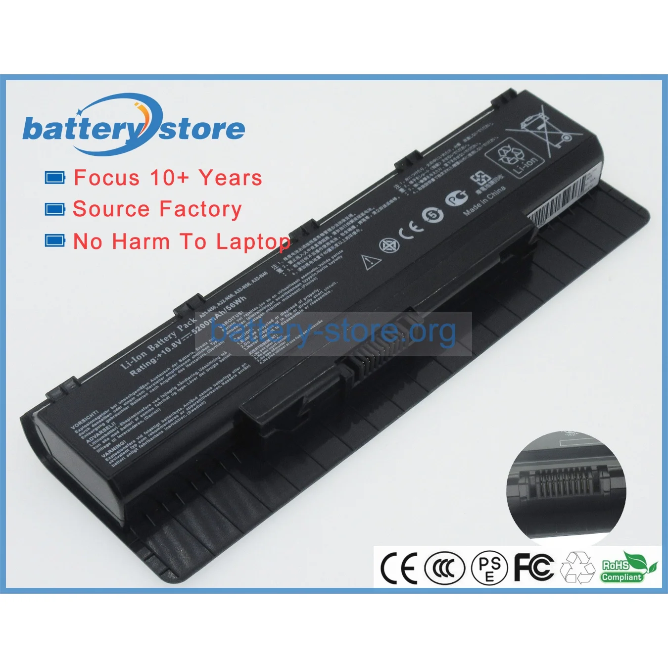 Replacement laptop batteries for A32-N56,A31-N56,A33-N56,0B110-00060000,A32-N46,0B110-00060200,N56VZ,N46VJ,N56VM,N46VB,N46JV