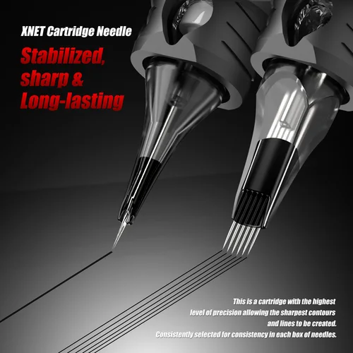 Imagen 2 del producto Agujas de tatuaje de cartucho XNET Aurora RL/RM/RS agujas de tatuaje de seguridad esterilizadas de silicona desechables para agarre de máquina de tatuaje 20 piezas