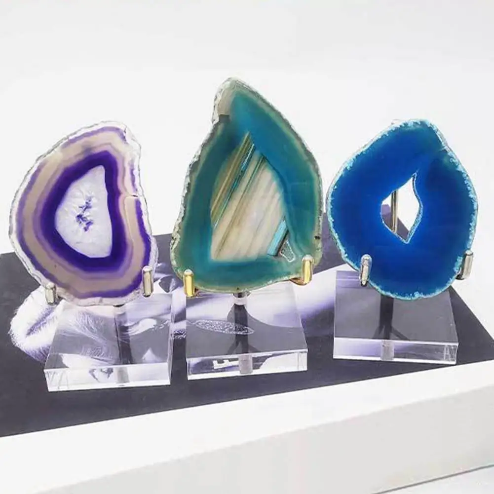 Acrylic Display Stand for Pottery Platters Display Stand for Earth Rocks Metal Display Stand with Acrylic Base for Collections