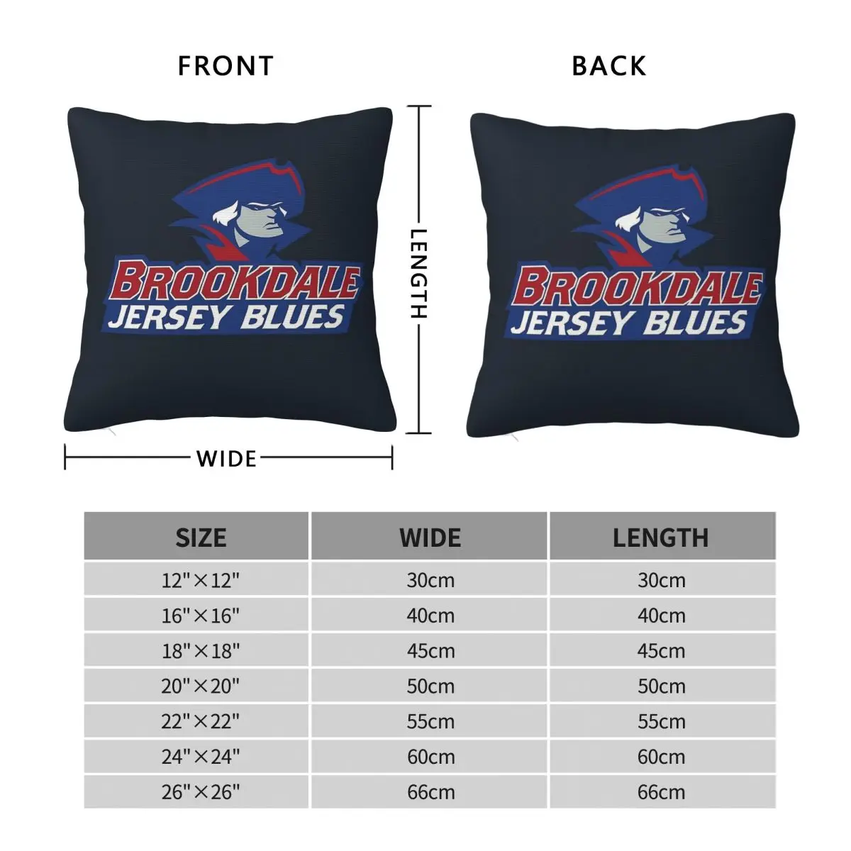 Brookdale Cc Jersey Blues Square Pillowcase Polyester Linen Velvet Printed Zip Decorative Throw Pillow Case Home Cushion Cover