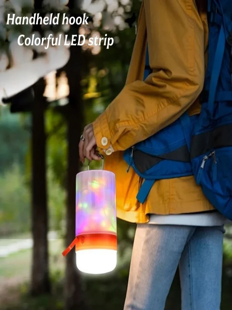 クリスマスナイトライト、ホリデーデコレーション、ストリングライト、充電付きカラフルライト、キャンプライト、ポータブルテントライト、