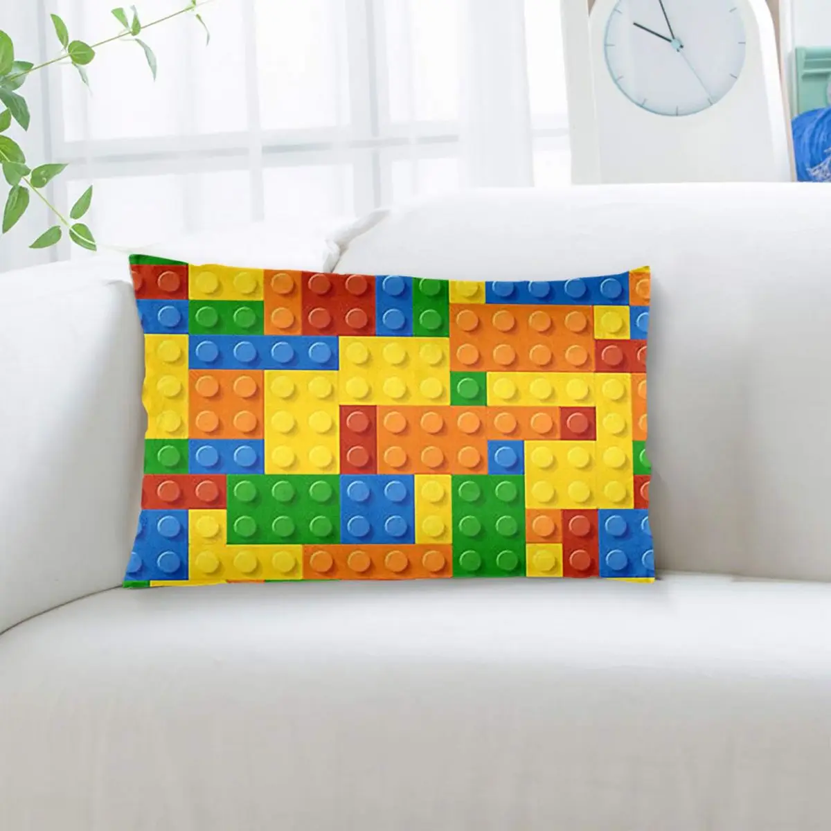 Building Blocks Construction Brick Rectangle Pillowcase Cushion Cover Decor Bedroom Bed Home Comfort Throw Pillow