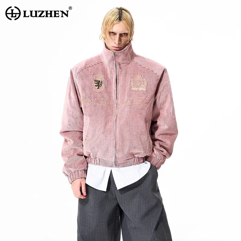 

LUZHEN Fashion Niche Design Embroidery Pattern Zipper Stand Neck Casual Jacket Men's 2025 New Handsome Streetwear Clothes JY4897