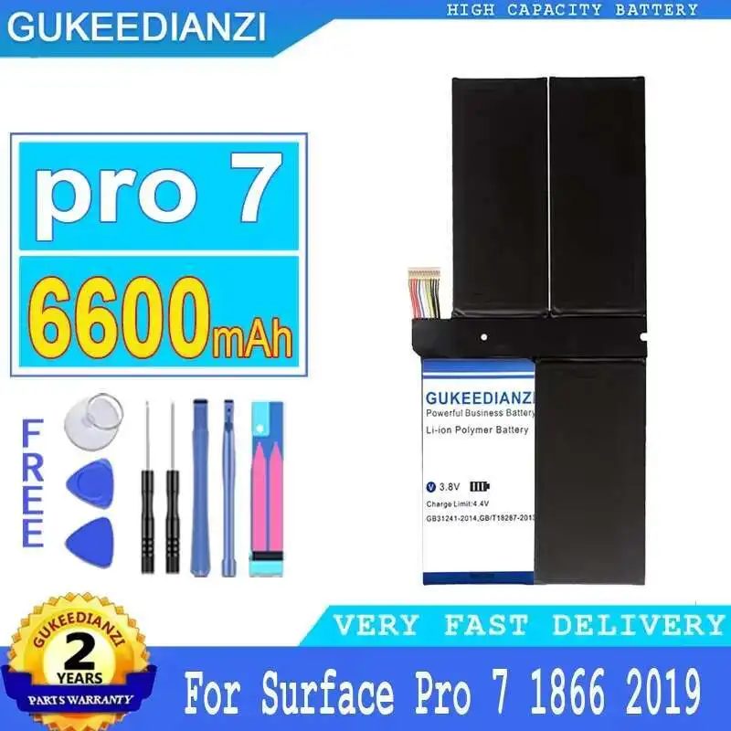 

Fast Charging 6600Mah For Microsoft Surface Pro 7 1866 2019 12.3" Sereis G3HTA061H Laptop Battery