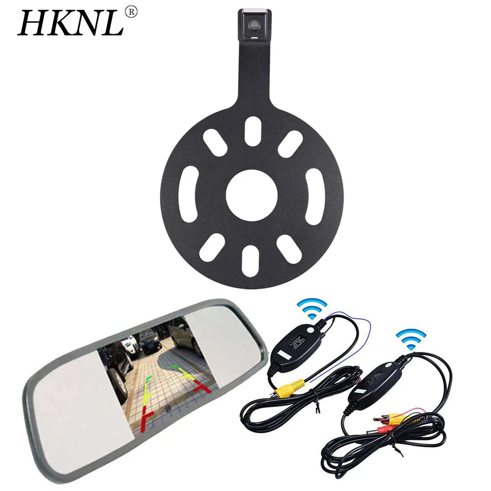 HKNL CCD 170° Car Reverse Camera mirror +2.4GHZ Wireless For Jeep Wrangler Willys Unlimited Sahara spare Rubicon Brake Light