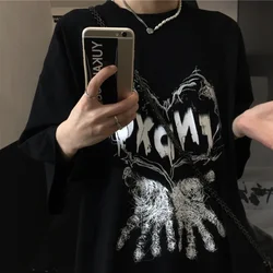 Summer Man Oversized t-shirt Anime T-shirts Dark Vintage graphic Short-sleeved tee Goth streetwear Y2k Top Men's clothing Tshirt