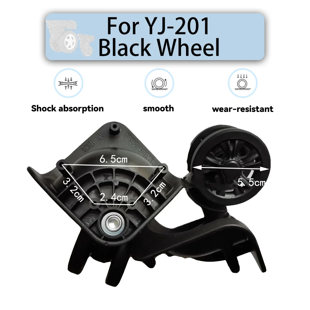 

For YJ-201 Black Universal Wheel Replacement Suitcase Rotating Smooth Silent Shock Absorbing Travel Accessories Wheels Casters