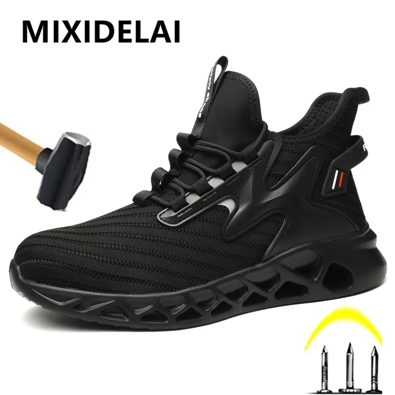 

Lightweight Men Boots Anti-smash Anti puncture Safety Shoes Steel Toe Cap Work Sneakers Fashion Protective shoes Work Boots 2025