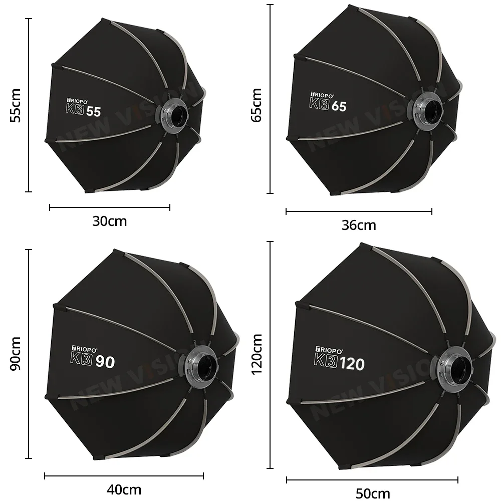 TRIOPO K3 Series 65cm 90cm 55cm 120cm Quick-Setup Octagon Softbox Bowens Mount for Godox Aputure Sokani Studio LED Video Light