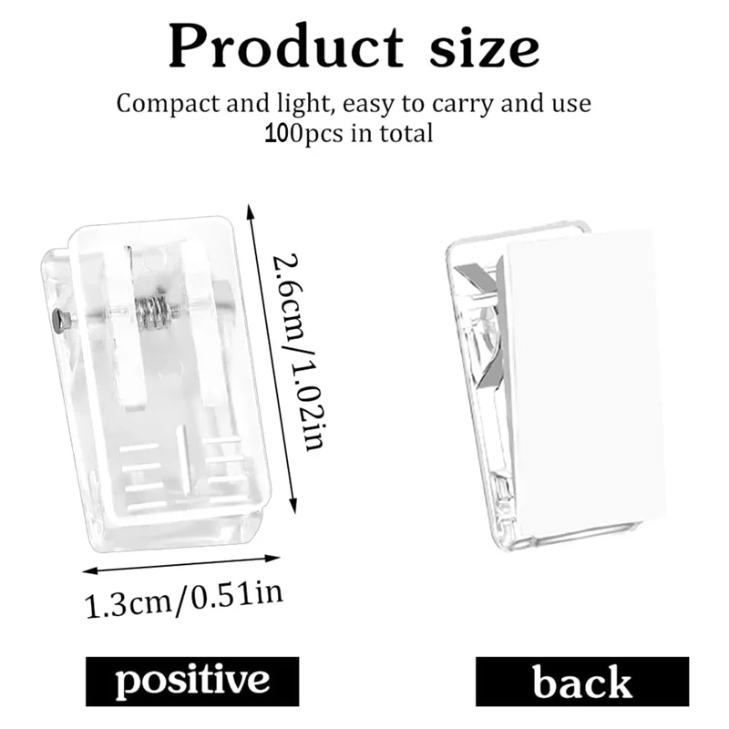 100PCS Tapestry Clips Photo Clips Light Clips For Office Photo Christmas , Clear