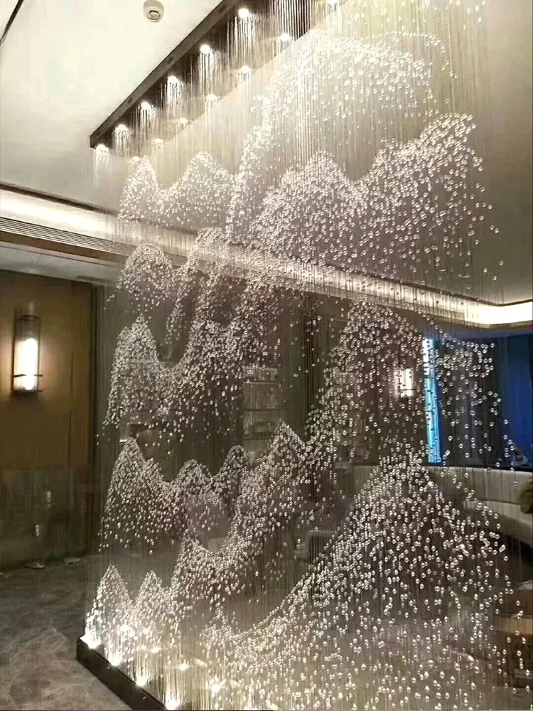 

Y Hotel Lobby Sales Office Entrance Chandelier Personalized Creative High Mountain and Flowing Water Screen Lamp