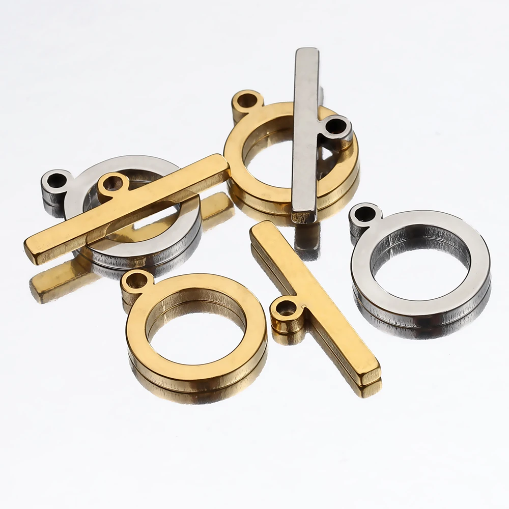 5 Sets of Stainless Steel Gold Flat OT Toggle Clasp DIY Jewelry Making Necklace Bracelet Connector Hook Found Supplies image 4
