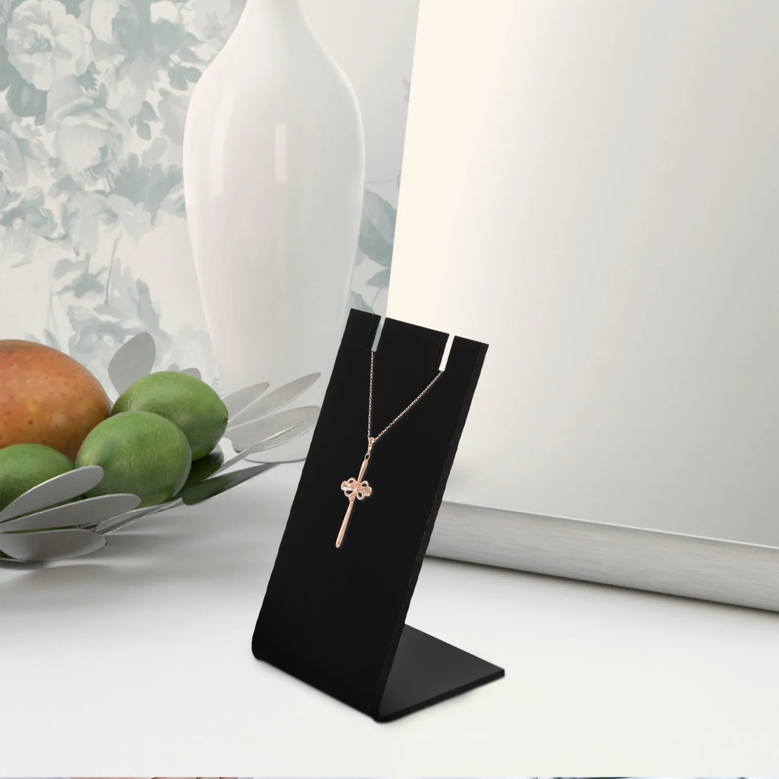 2Pcs L Shaped Acrylic Earring Display Stand Jewelry Holder Stand for Retail Store Home Use Earrings Necklace Bracelet Showcase