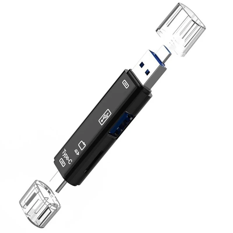 AD41-5 en 1 USB 2.0 Type C/USB /Micro-USB/TF/SD lecteur de carte mémoire OTG lecteur de carte adaptateur téléphone portable