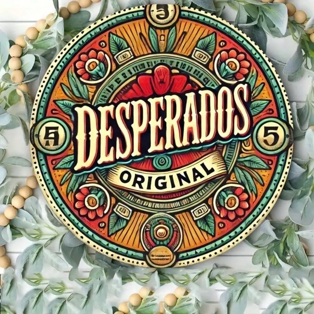 Letrero Metálico Vintage de 8x8 Pulgadas, Decoración de Pared Retro con Diseño de Vaqueros del Oeste para Bar o Cuarto de Hombre