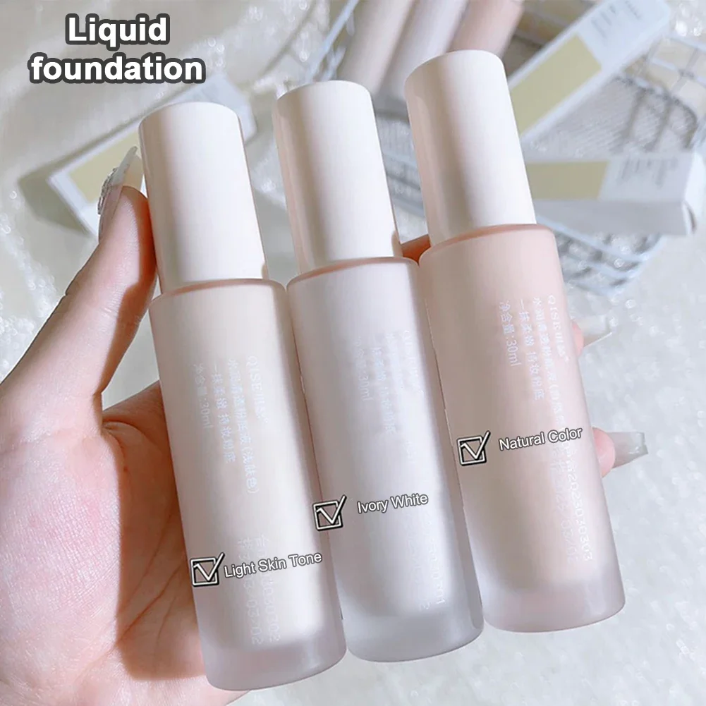 30ml Liquid Foundation Light Concealer Watery Moisturizing Face Face Makeup Long-Lasting Base Foundation Cosmetics Concealer