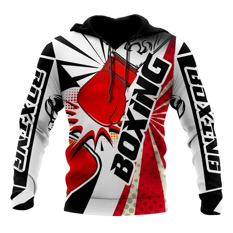 Fashion 3D Print Boxing Hoodie Men Clothing Pop Sportswear Boxer Hoodies Spring Autumn Harajuku Pullover Long Sleeve Sweatshirt