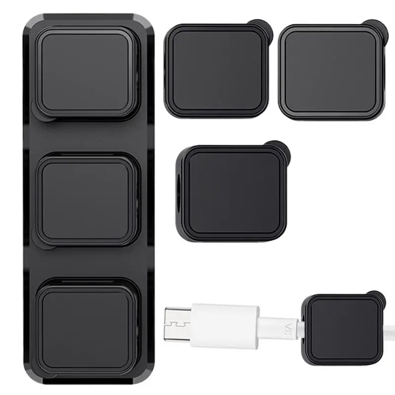 สายเคเบิลแม่เหล็กคลิปติดผนังสำหรับรถยนต์บ้านเดสก์ท็อปการจัดการสายเคเบิล USB ที่จัดระเบียบจัดการลวดบนโต๊ะ