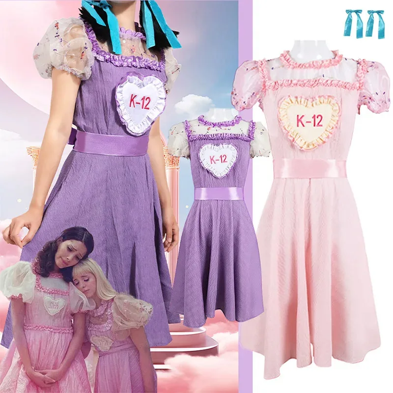 Adulto K-12 llorón bebé Angelita Cosplay uniforme escolar rosa K-12 Melanie Martinez vestido púrpura para mujeres trajes Halloween P Cosdea