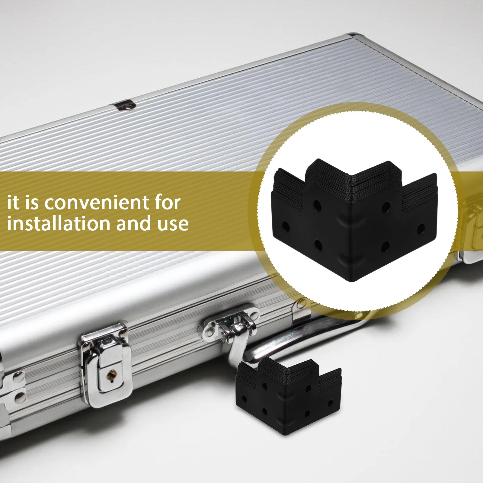 12 قطعة من واقيات الزوايا المعدنية المطلية بالكهرباء لحقائب الطيران وصناديق التخزين