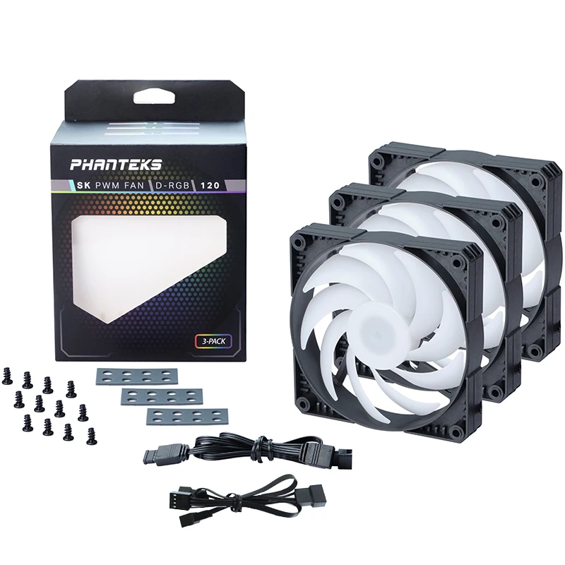 Imagem -06 - Phanteks Sk120 120 mm 140 mm Ventilador de Refrigeração 5v3pin Argb Eixo Hidráulico 4pin-pwm 1500 Rpm Ventiladores Refrigeradores