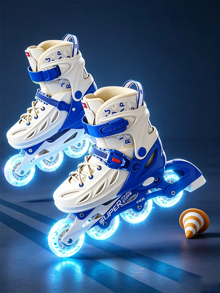 

Adjustable Inline Skates for Kids Boys Girls Outdoor Sports Rollerblades High Speed for Adults and Teenagers LED Light Up