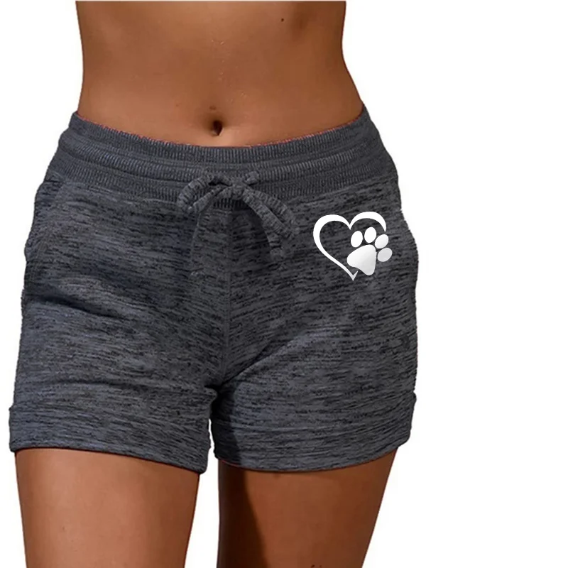 Women's lace up pure cotton shorts, colorful fashionable fitness pants, casual and comfortable home sleeping pants