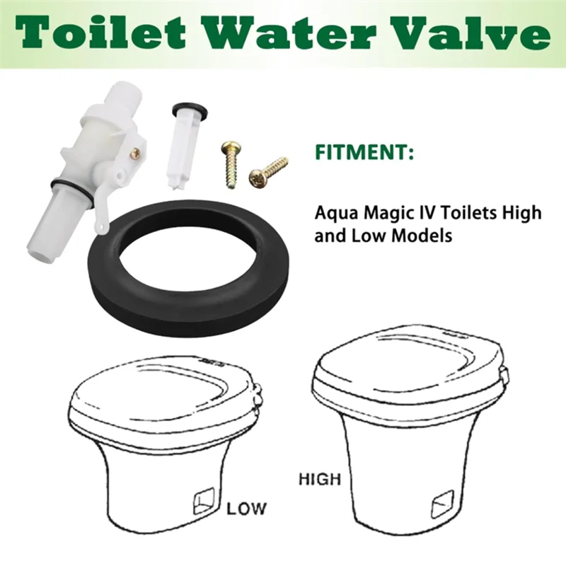 ABFY-For Aqua Magic IV For RV Toilet Water Valve Kit 13168 Professional Installation Replacement For High And Low Models