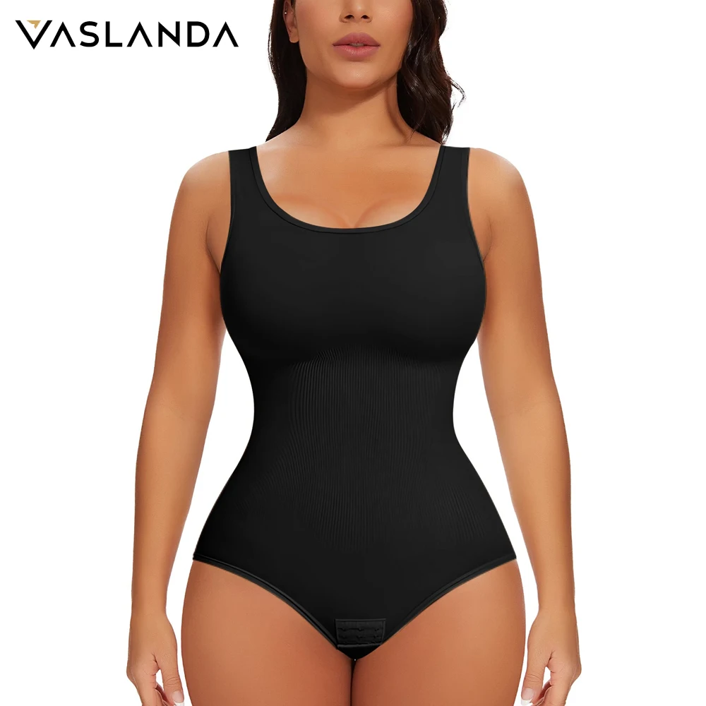 Body modellante Vaslanda per donna, con controllo della zona addominale, senza cuciture, senza maniche, ideale per essere indossato in occasioni speciali.
