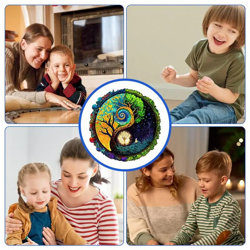 Holzpuzzles für Erwachsene, pflanzenförmige Puzzles, pädagogische Entwicklungsspiele, Familien-Rätsel für Kinder und Erwachsene