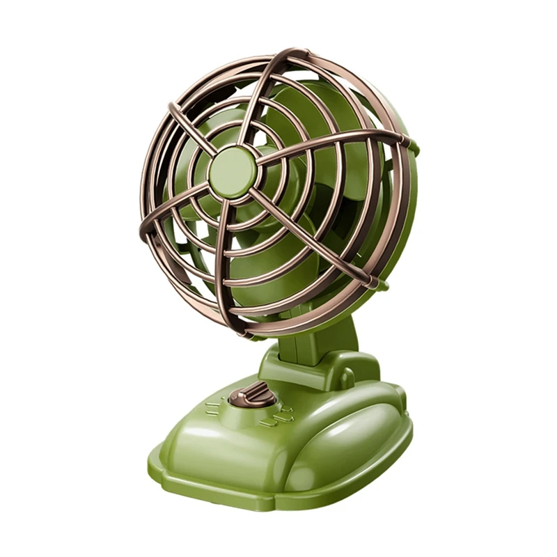 Retro Mini Desktop Fan 400Mah USB Rechargeable Desk Outdoor Desk Fan Portable Desktop Fan