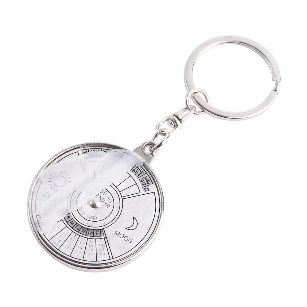 Gift Unique Alloy 3D Creative 2010 To 2060 Perpetual Calendar Keychain Keyring 50 Years