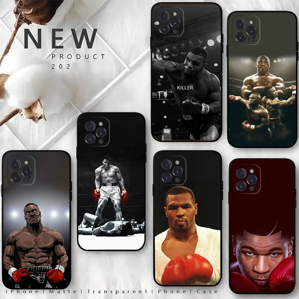 M-Mike T-Tyson Phone Case For iPhone15,14,13,12 Mini 11 Pro XR,X,XS,MAX 6S,7,8 Plus Silicone Cover Soft Black