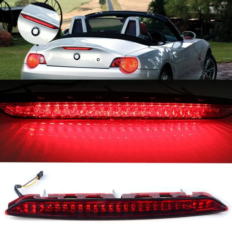 1Pcs For BMW Z4 E85 2002-2008 LED High Level Third Brake Stop Tail Light Lamp Red Clear Lens Additional Brake Lights 63256930246