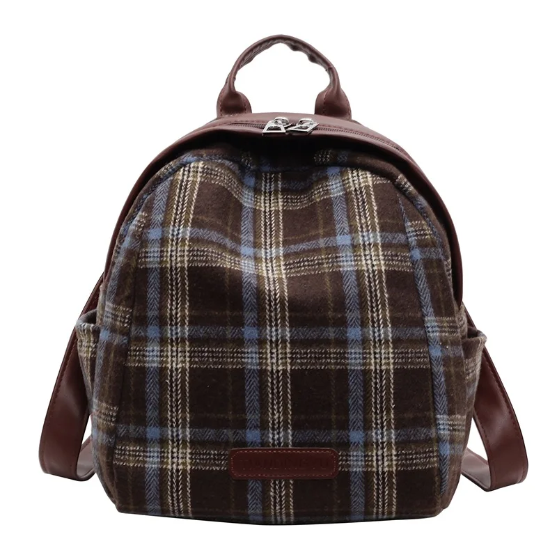 

Клетчатый рюкзак для женщин в стиле ретро, легкий небольшой вместительный кошелек на плечо, повседневный дорожный рюкзак для ежедневного использования