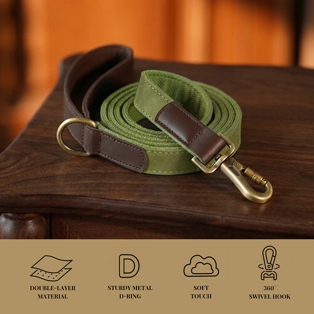 1,5m Lange PU-Leder Gepolsterte Hundeleine Langlebige & Retro-Hundeleine für Kleine und Mittelgroße Hunde in 9 Farben Erhältlich – Detail 9