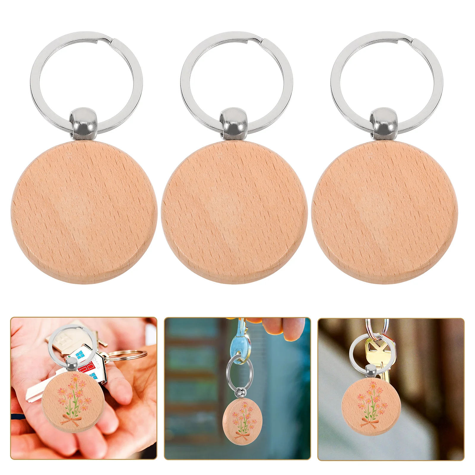 

10 Pcs Number Plate Keychain Holder Charm Keychains Pendant for Blank Supplies Engravable