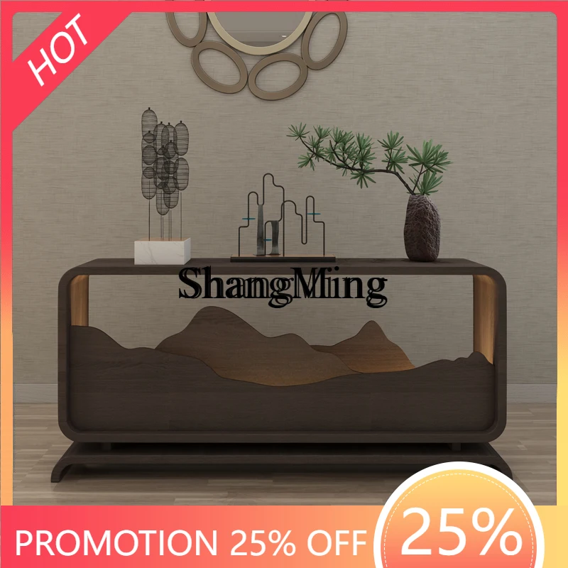 

CL style solid wood entrance table creative light entrance cabinet modern simple foyer decoration