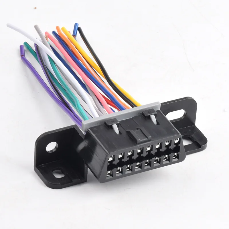 

Кабель OBD2 с фиксированной головкой, 16-контактный полный игольчатый цветной провод J1962F, сборный открытый разъем жгута проводов OBD