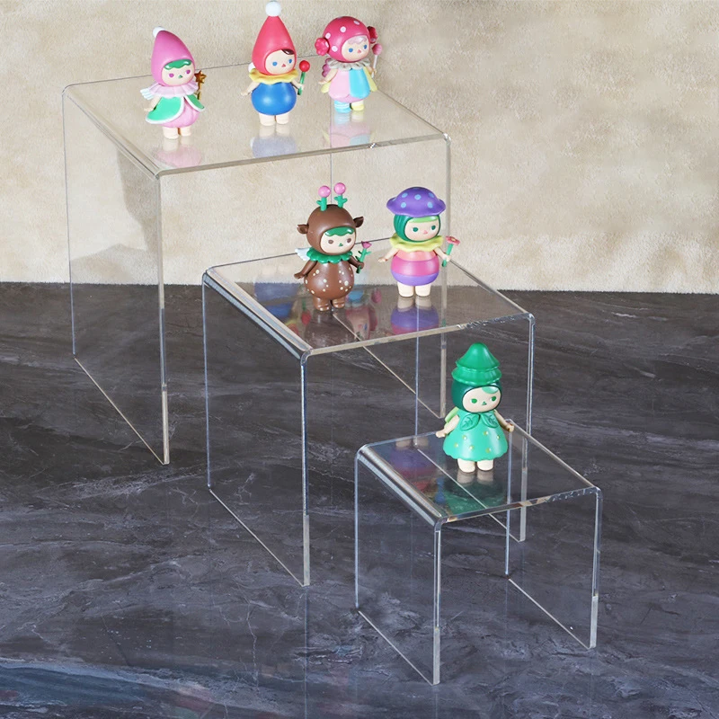 3PCS Acrylic Display Riser For Funko Figures,Cupcake,Dessert,Perfume;Cosmetics Rack;Doll Shelf Organizer,BlindBox Display Stand