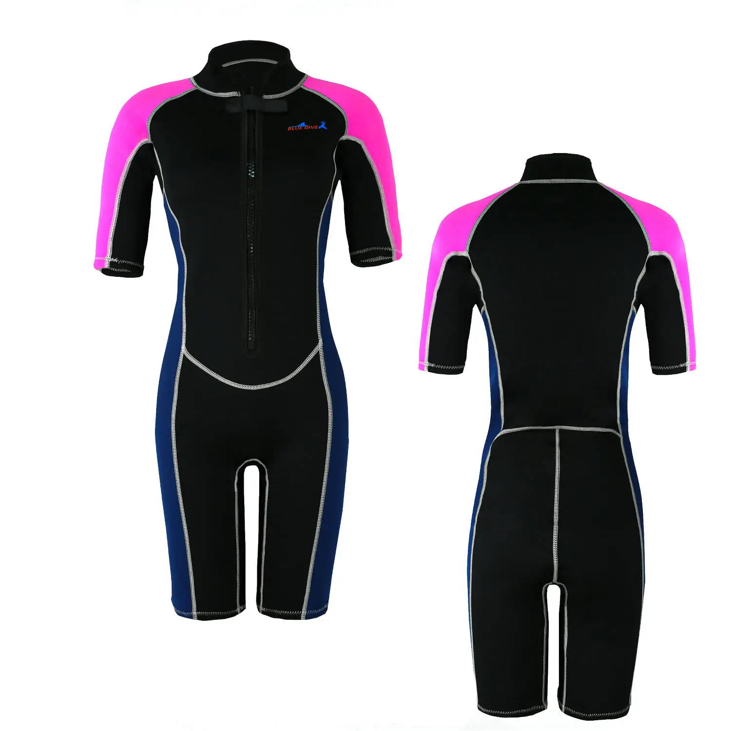 2mm Short Wetsuit Men Neoprene Diving Suit Split Sleeve Women Wet Suit Front Zip Spearfishing Swim Surfing Swimwear