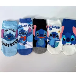 5Pairs New Girls Breathable cartoon Sock Stitch Cute Boat Sanrio Women's Sock Combed Cotton Women's Boat Socks