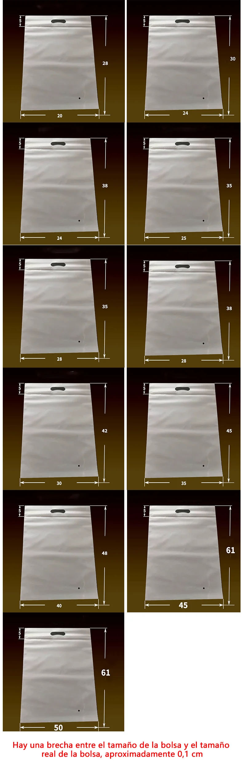 50 Stück matte tragbare Ziplock-Beutel, verdickte Verschlussbeutel, Kleidungsverpackungsbeutel, Party-Geschenkbeutel, anpassbares Logo – Detail 2