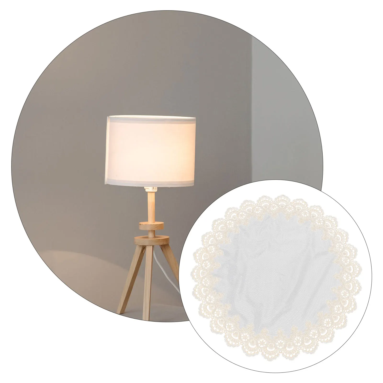 

Lace Lampshade Cover Gauze Decorative Shade Protective Cloth for Table Lamp Dust Insect Proof Premium