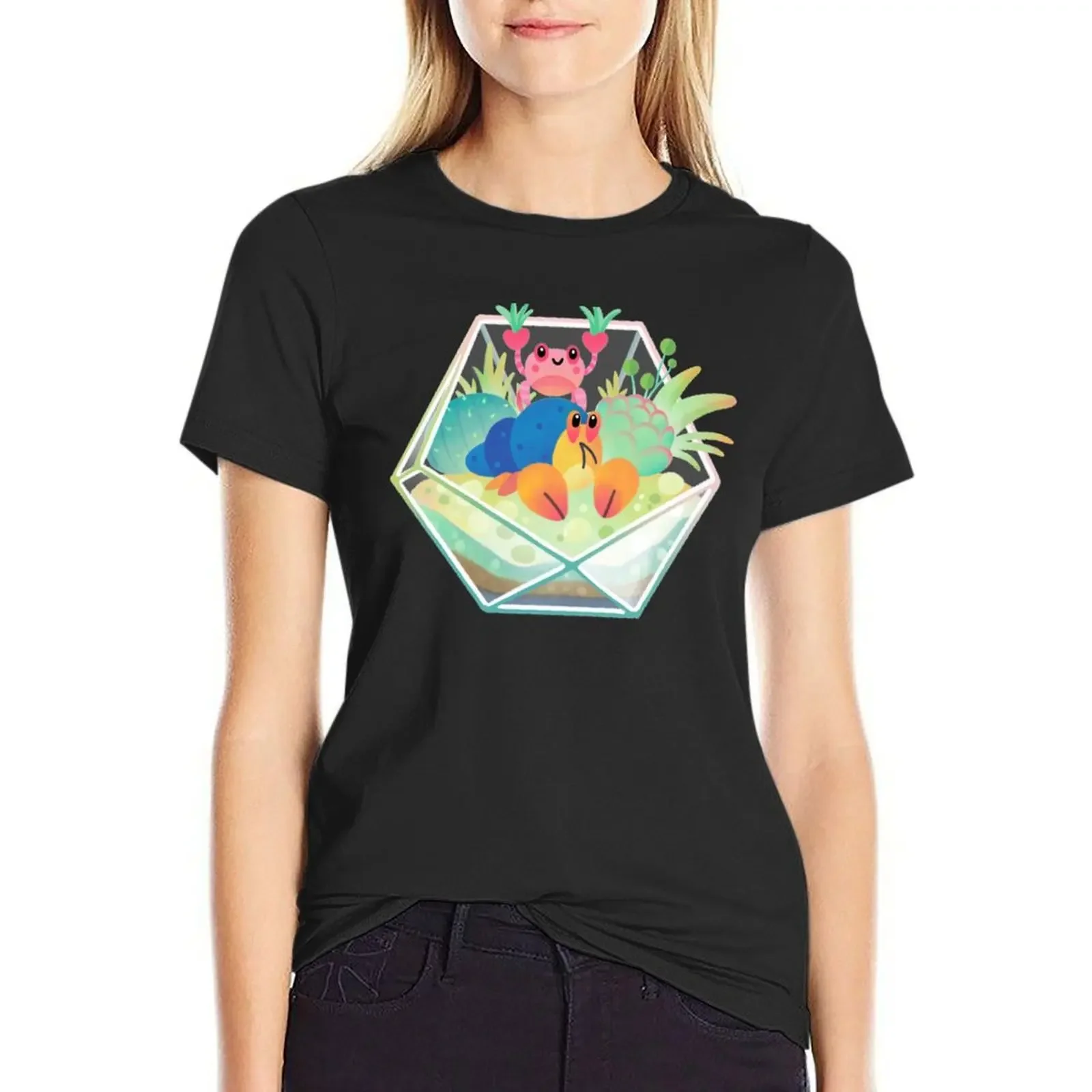 

Ocean terrarium - Boxer crab, hermit crab T-Shirt plain lady clothes sports fans female t-shirts for Women loose fit
