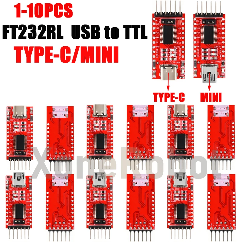 1-10 قطعة FT232RL FT232 FTDI USB 3.3 فولت 5.5 فولت إلى TTL وحدة مهايئ مسلسل لاردوينو FT232 برو منفذ صغير USB إلى TTL 232 Type-C USB
