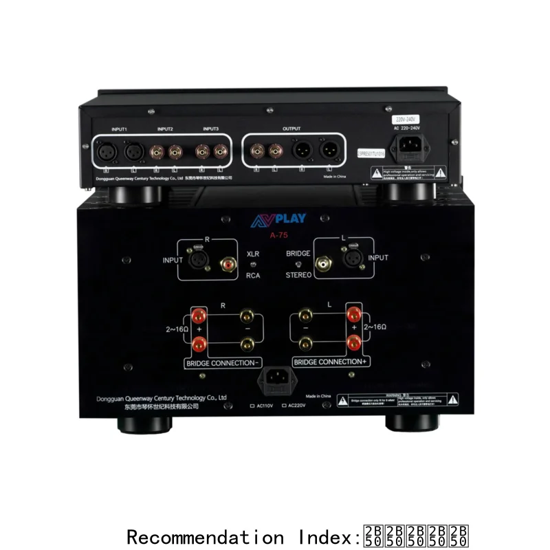 Hybrid Tube Preamp + AVplay A-75 Class A Power Amplifier Set, 80W-500W Stereo or Mono Configurable HiFi Audio System